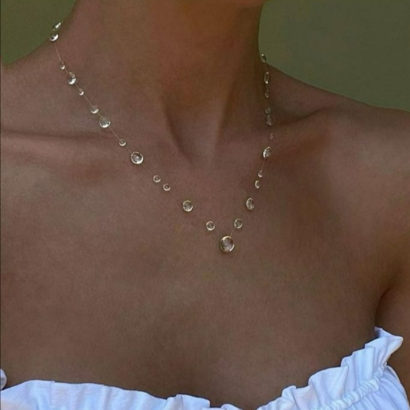 Resin Art Necklace - 맑은 물방울 목걸이 투명한 빗방울 귀걸이