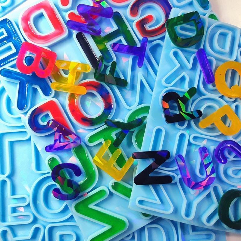Resin Art Letter Keychain - 편지 귀걸이 수지 금형 홀로그램 알파벳