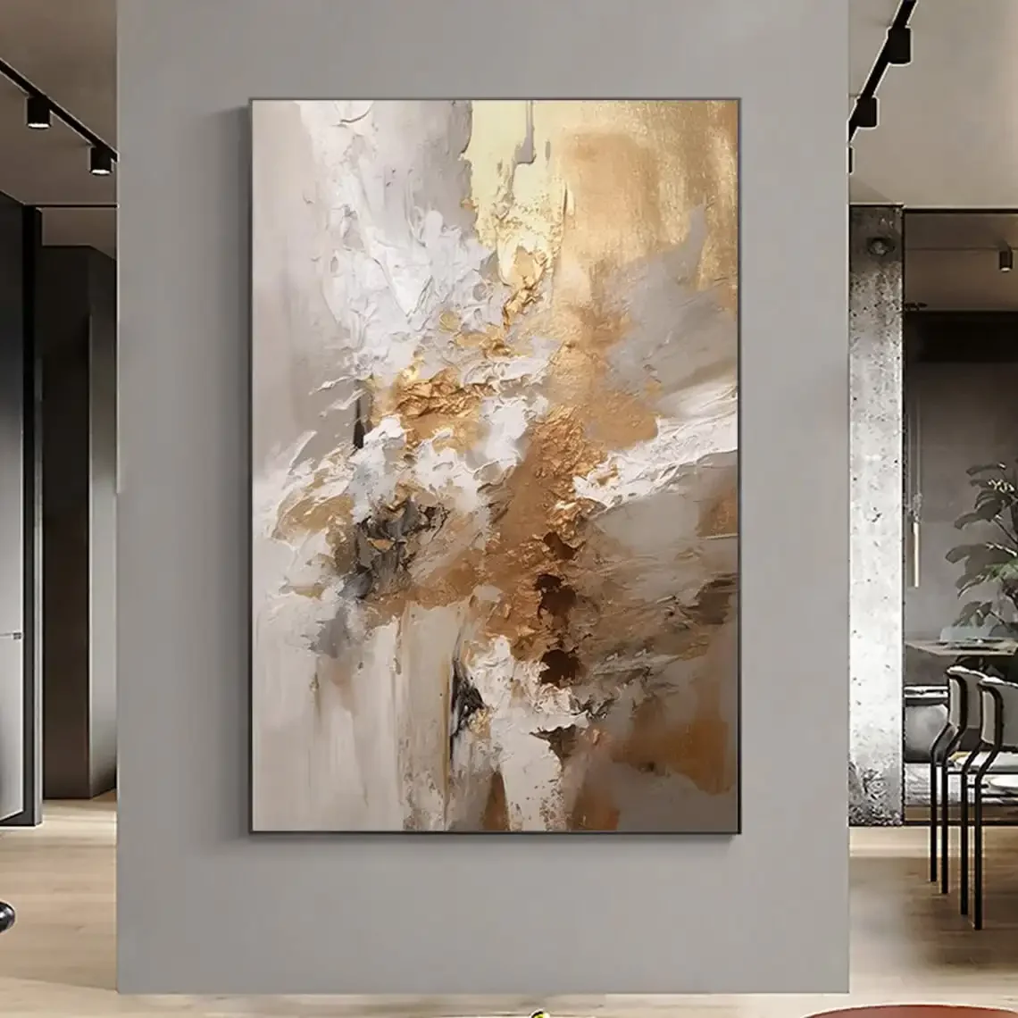Resin Art On Canvas - 캔버스에 추상 질감 유화 미니멀리스트 아트