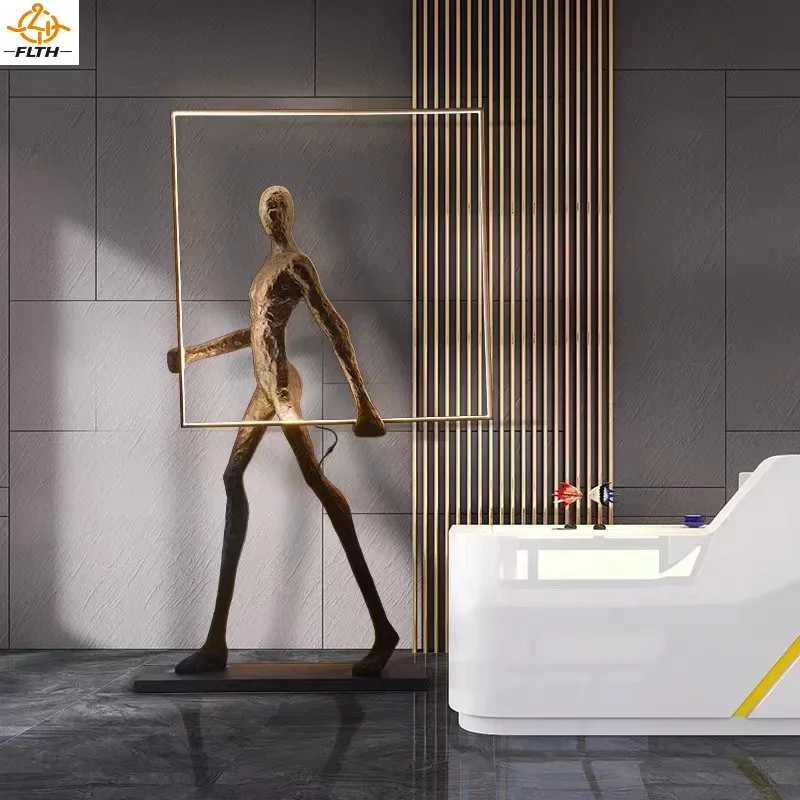 Resin Art Floor Design - 휴머노이드 예술 조각 플로어 램프 모던