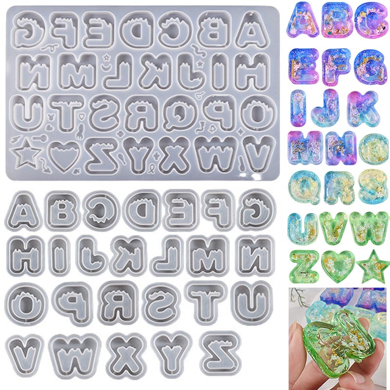 Resin Art Letter Keychain - DIY 수지 아트 아이스크림 편지 실리콘