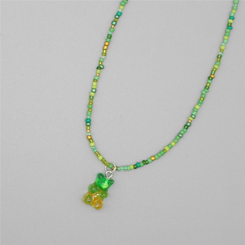 새로운 보헤미아 한국어 연인 다채로운 거미 곰 펜던트  - Resin Art Necklace 리뷰 및 가격