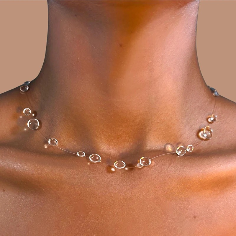 맑은 물방울 목걸이 투명한 빗방울 귀걸이 여성을위한 패 - Resin Art Necklace 리뷰 및 가격