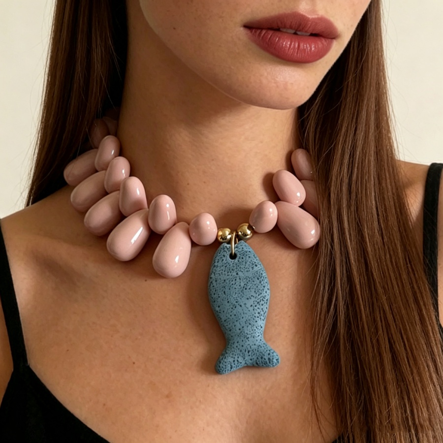 화려한 컬러블록 핑크 눈물방울 레진 목걸이 여성용 블루 - Resin Art Necklace 리뷰 및 가격