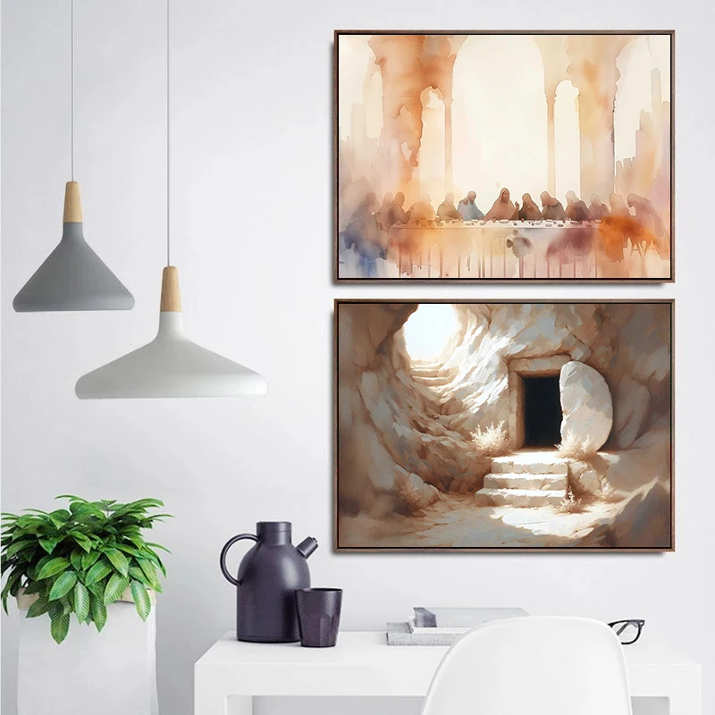 1pc 프레임리스, 물 위를 걷는/양치기사 예수 기독교 - Resin Art On Canvas 리뷰 및 가격