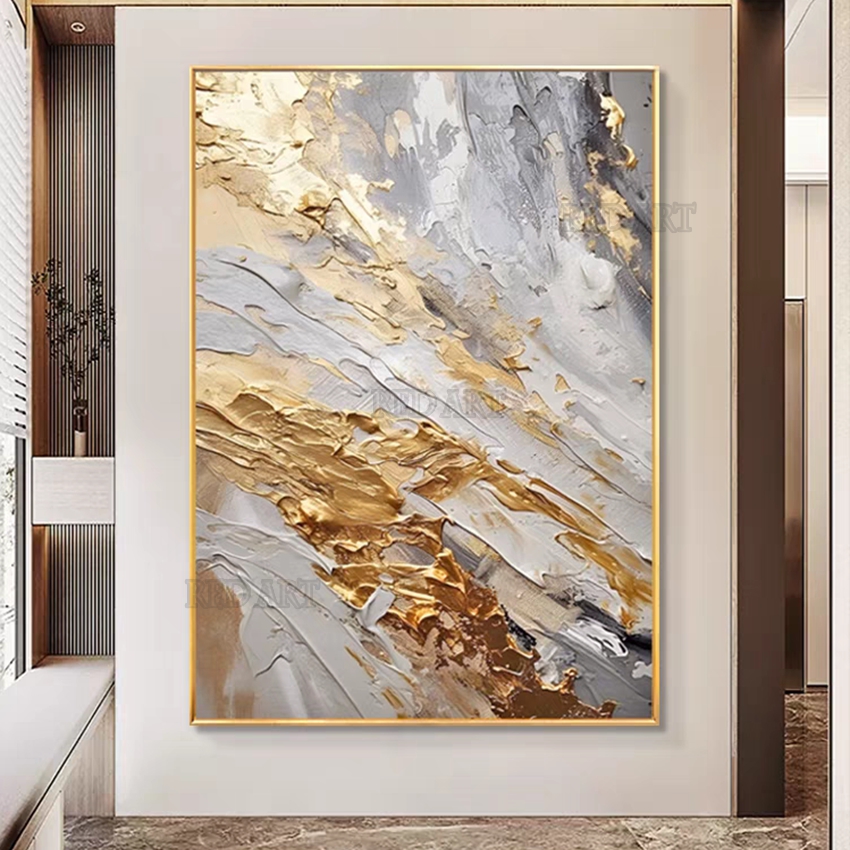 대형 현대 추상화 황금박 캔버스 그림 침실 홈 장식 액 - Resin Art On Canvas 리뷰 및 가격