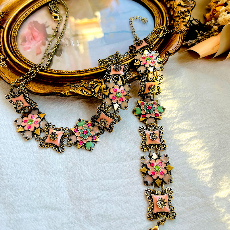 레트로 패션 목걸이 팔찌 주얼리 세트 중세 궁전 스타일 - Resin Art Necklace 리뷰 및 가격