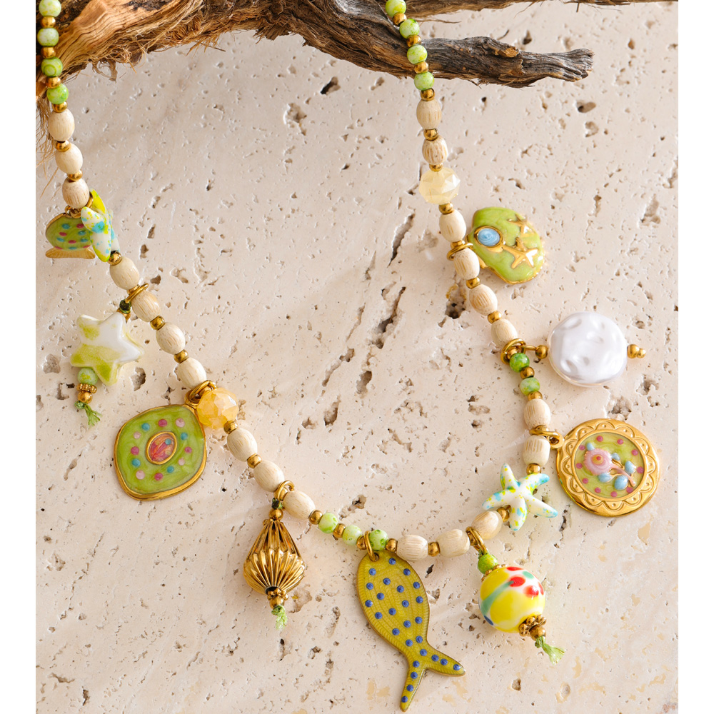 Yhpup 독점 스테인레스 스틸 레진 불가사리 물고기  - Resin Art Necklace 리뷰 및 가격