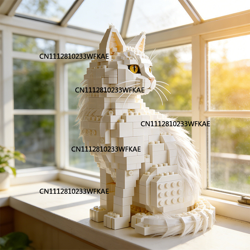 동물 모양 조립 블록 메인쿤 고양이 모델 아트 장식품  - Resin Art Gift 리뷰 및 가격