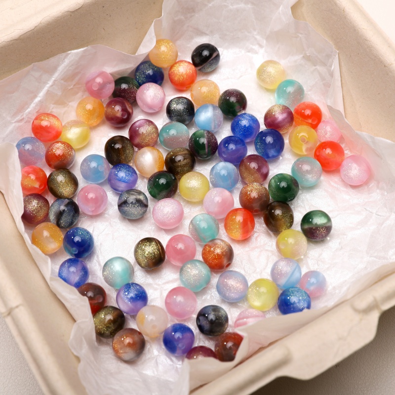 10-25pcs 8mm 수지 반짝이 구슬 1.5mm 구 - Resin Art Necklace 리뷰 및 가격