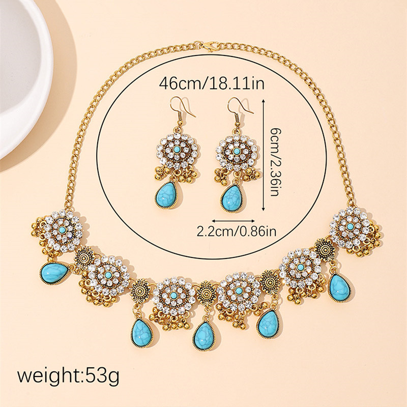 킴야드 에스닉 빈티지 라인스톤 물방울 목걸이 귀걸이 세 - Resin Art Necklace 리뷰 및 가격