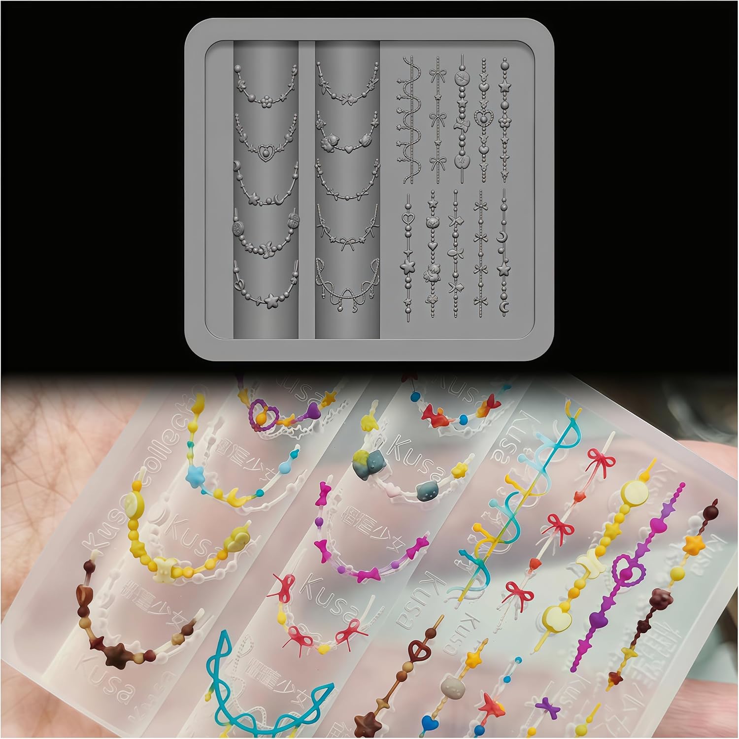 3D 비즈 목걸이 젤 네일 아트 몰드 아트 레진 체인  - Resin Art Necklace 리뷰 및 가격