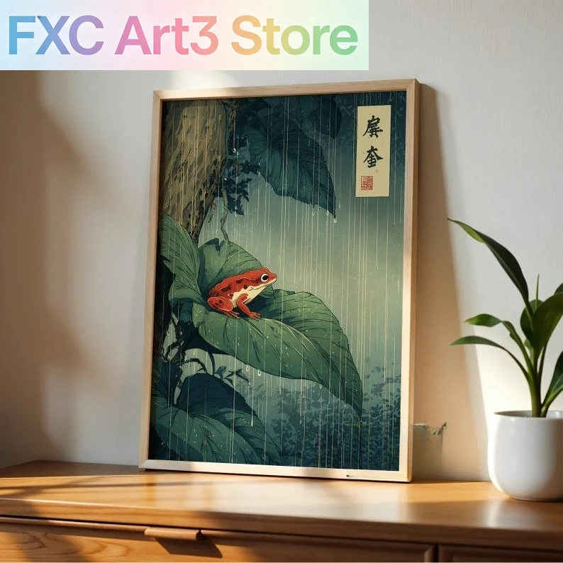프레임리스, 1개 일본 개구리 캔버스 벽 예술 그림,  - Resin Art On Canvas 리뷰 및 가격