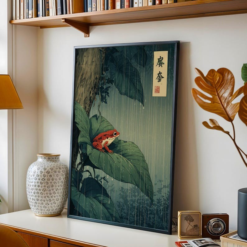 프레임리스, 1개 일본 개구리 캔버스 벽 예술 그림,  - Resin Art On Canvas 리뷰 및 가격