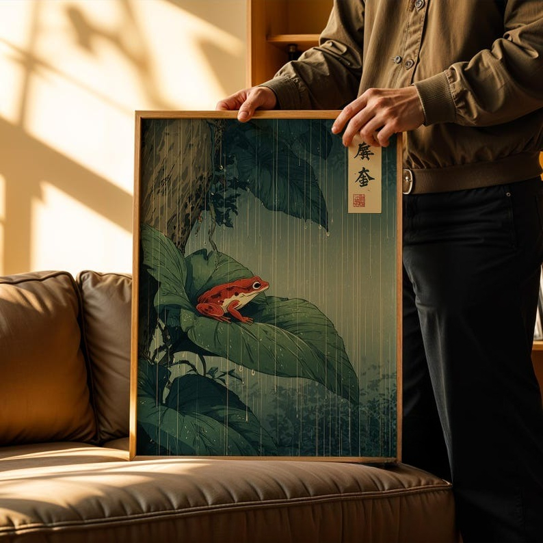 프레임리스, 1개 일본 개구리 캔버스 벽 예술 그림,  - Resin Art On Canvas 리뷰 및 가격