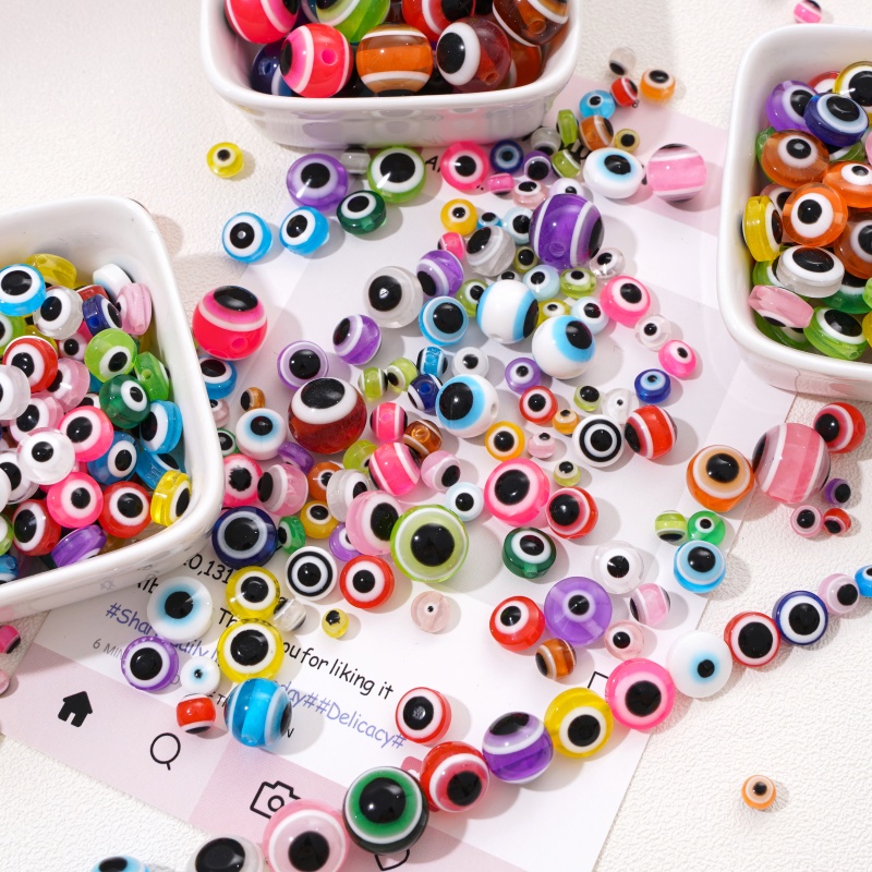 25개 12mm 레진 악마의 눈 비즈 멀티컬러 DIY  - Resin Art Necklace 리뷰 및 가격